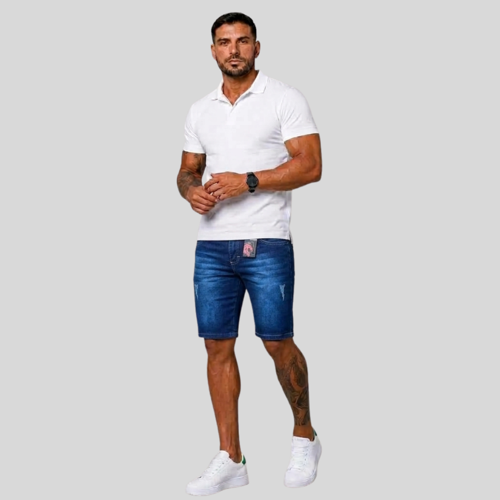 Bermuda Jeans Masculina Slim Fit Com Lycra Elastano Short Jeans Estica Direto da Fábrica Envio Rápido