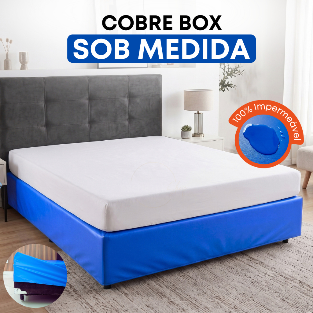 Capa Cobre Box Impermeável Solteiro, Casal, Queen E King Protetor Resistente Antialérgico Sob medida