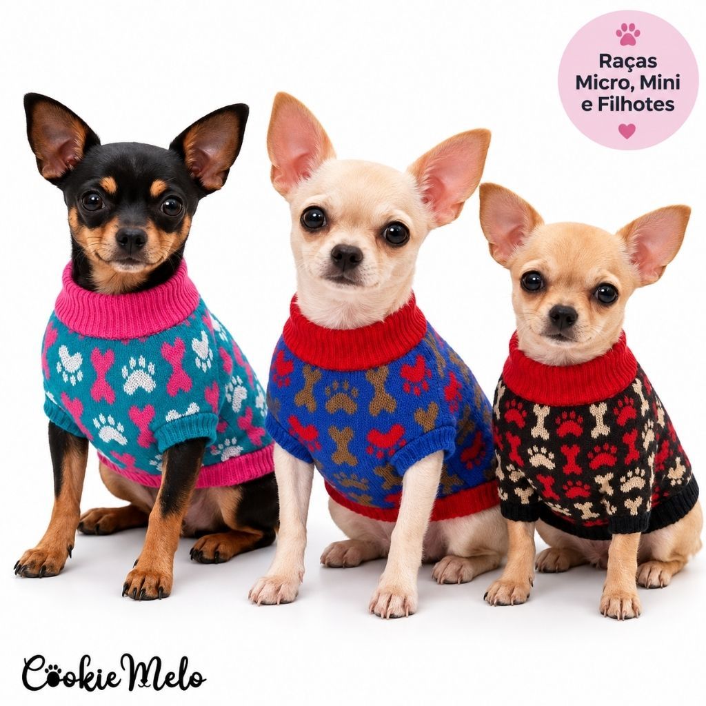 Kit 3 Roupa Pet Ideal Pinscher Cachorro Gato Raça Mini Micro Filhotes