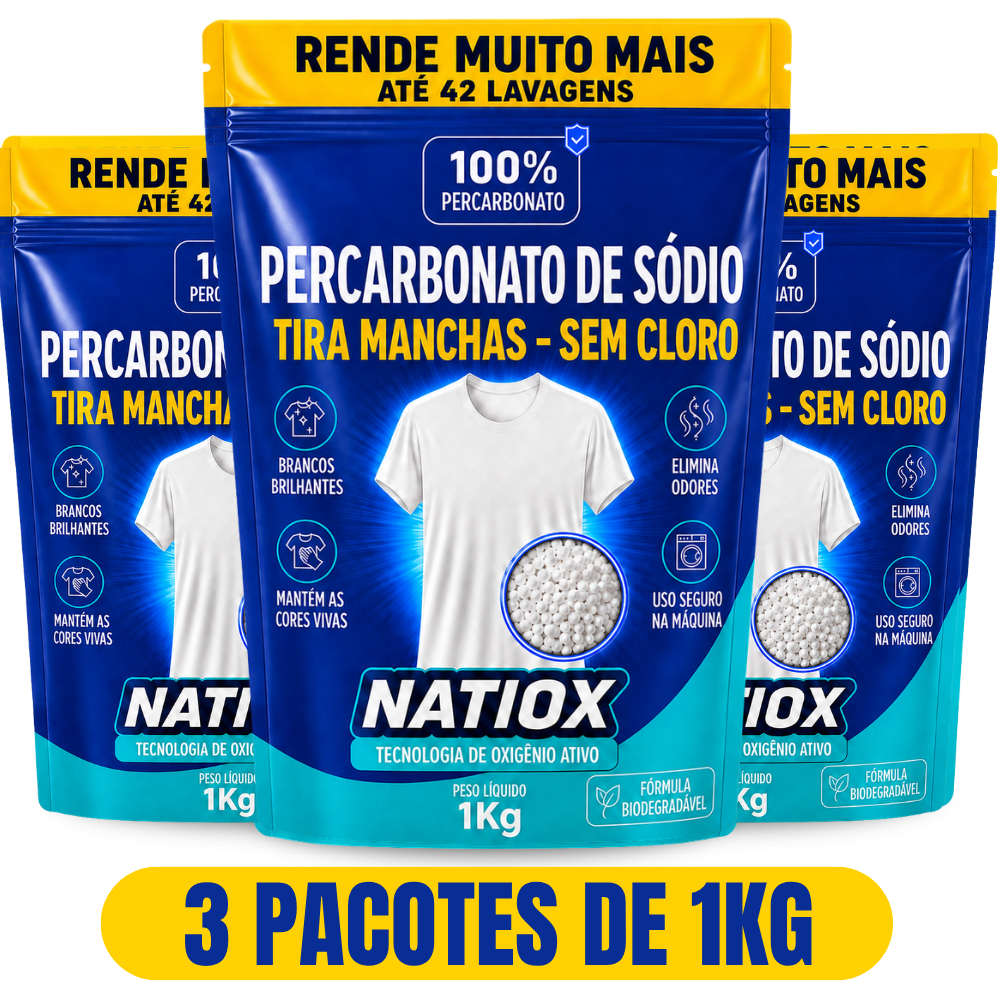 Percarbonato Tira Manchas 100% Puro Granulado Premium – Sem Mistura, Resultado Garantido