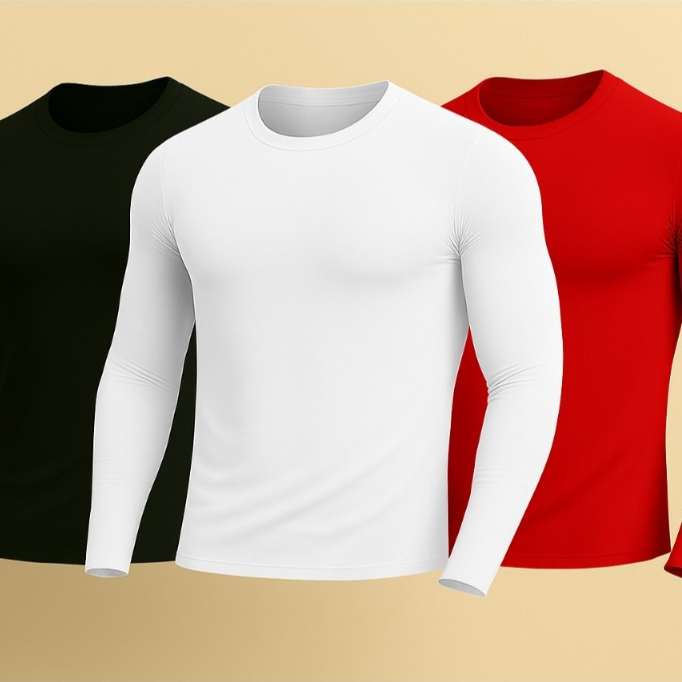 Kit 3 camisa térmica masculina camisa proteção UV camisa segunda pele manga longa academia