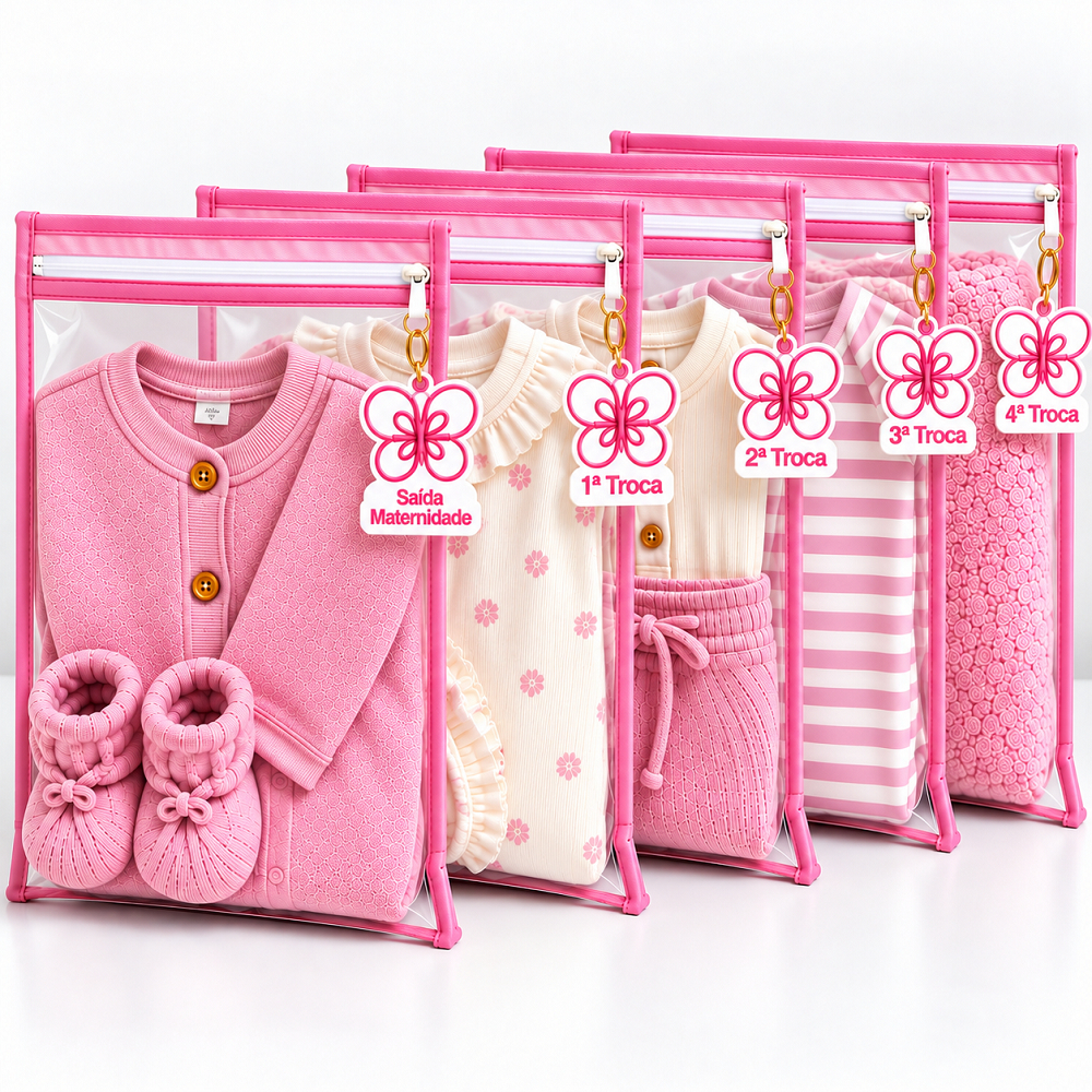 Kit Saída Maternidade 5 Peças – 5 Saquinhos com TAG