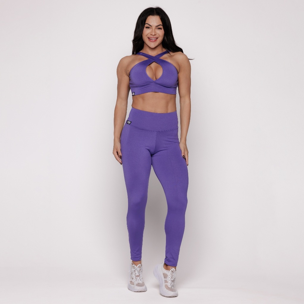 Conjunto Academia Fitness Basic II Roxo Treino Bojo Forro Duplo AQN SPORT