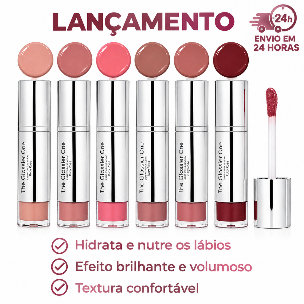 Gloss Ruby Rose Labial - The Glossier One Blow: Textura Macia e Acabamento Luminoso Labios