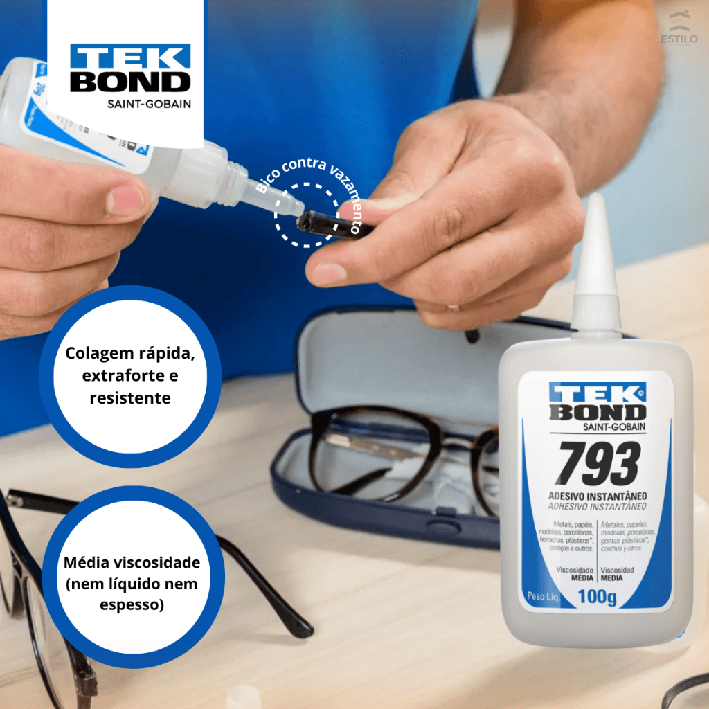 Cola Instantânea Tek Bond 793 20g - Adesivo Multiuso com Alta Resistência · foto 2
