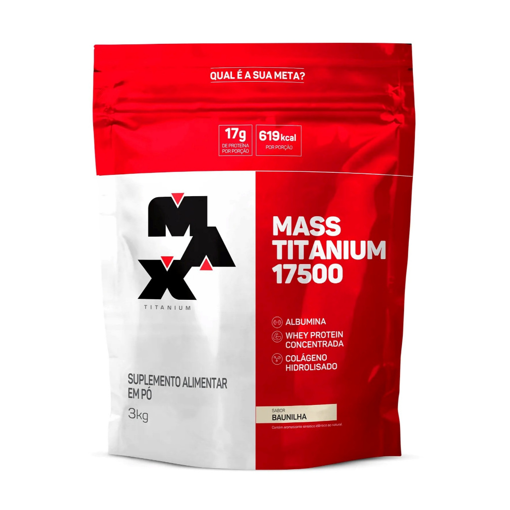 Hipercalórico Mass Titanium 17500 3kg - Max Titanium ( todos os sabores )