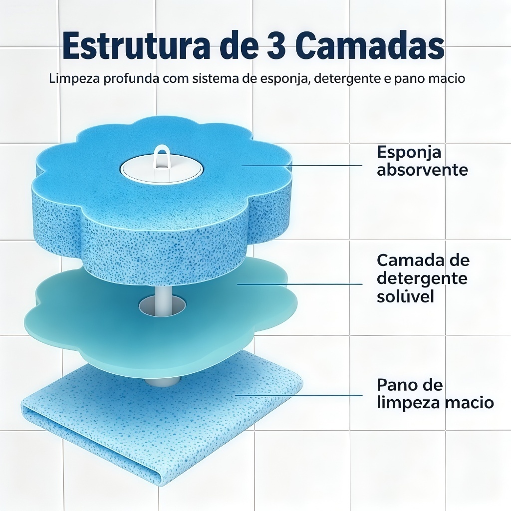 36 Cabeças Escova Banheiro Substituível 3 Camadas Limpeza Profunda Só Refil — imagem 2 de 2