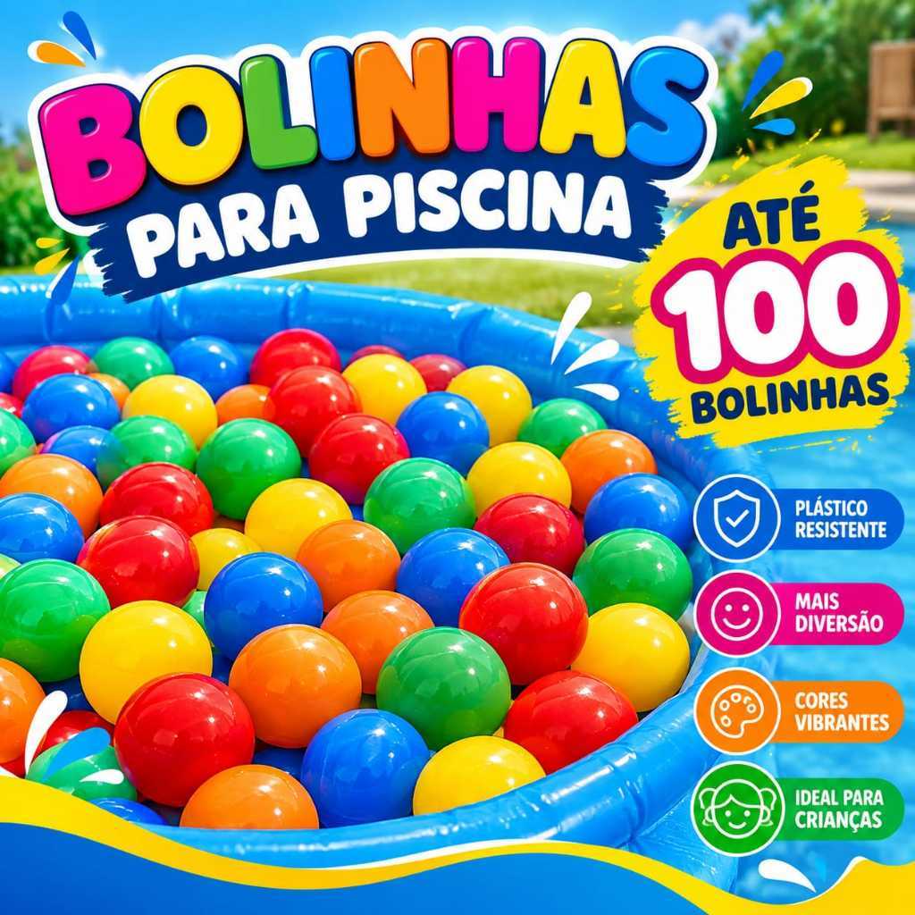 Bolinhas para piscina até 100 unidades alta qualidade não amassa bolas coloridas