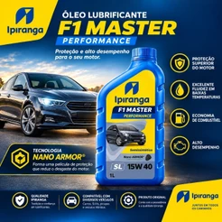 Óleo Motor 15w40 Ipiranga F1 Master Performance Semissintético Flex Gasolina Palio Uno Gol Celta Clio Corsa