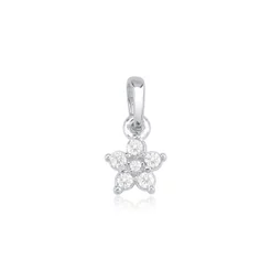 Pingente de Prata 925 Florzinha com Zircônias