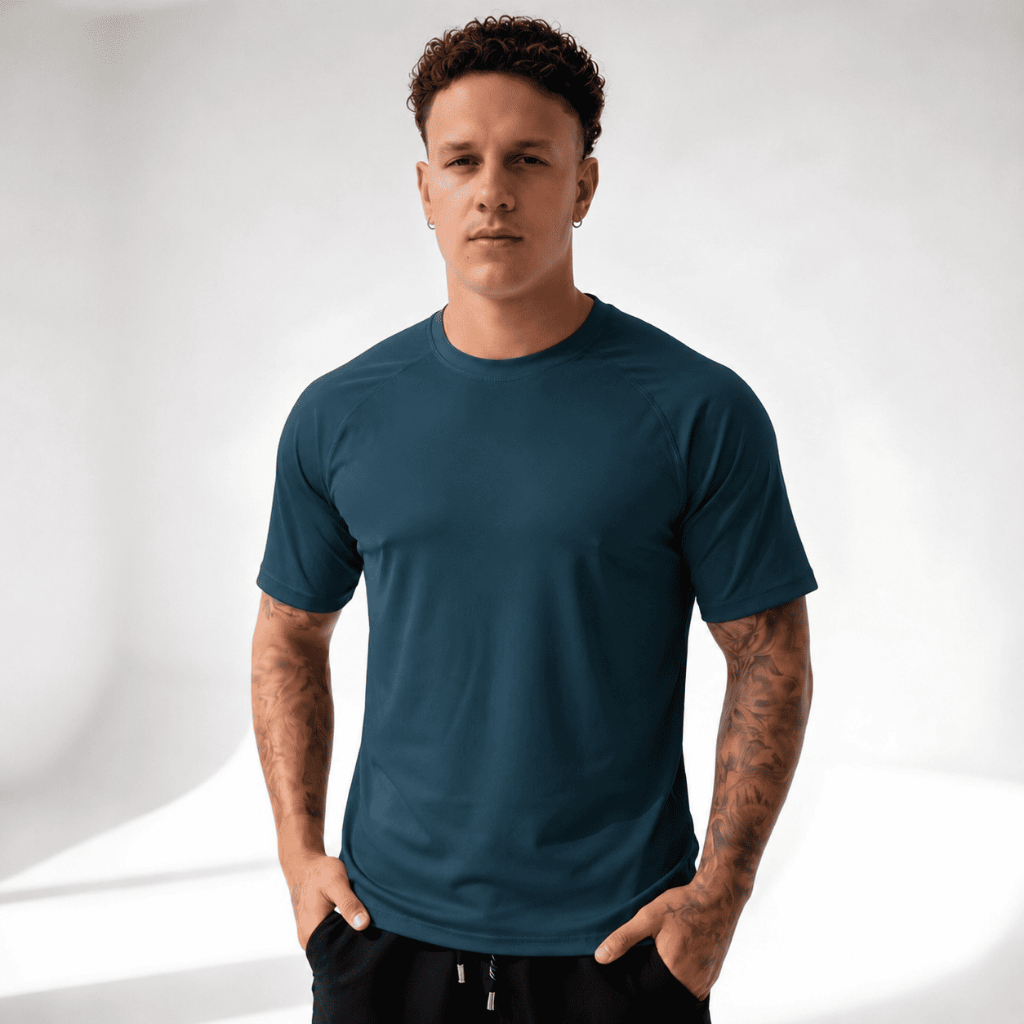 Camiseta Esportiva Masculina Academia Treino Corrida Proteção Solar Para Esportes UV