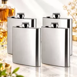 Cantil de Bolso 230 ml Porta Bebida em Aço Inox Whiskeira Rum Vodka