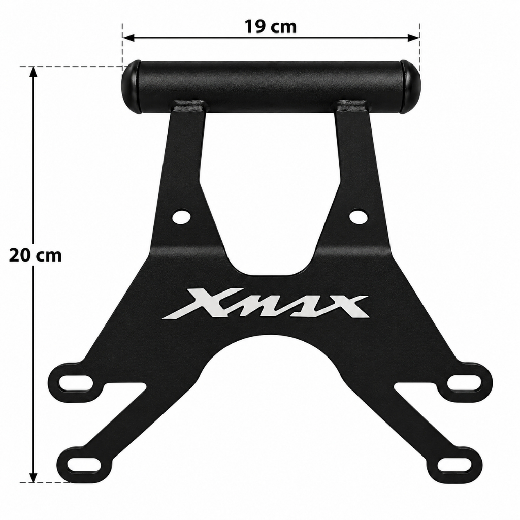 Suporte de Celular para Moto Yamaha XMAX 250 2020, 2021, 2022, 2023 e 2024 em Aço com Parafusos e Prolongadores — imagem 2 de 2