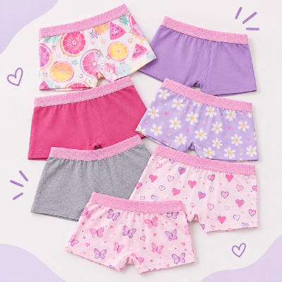 Calcinhas Box Shortinho KIT Infantil Menina Criança Confortável Estampas SORTIDAS