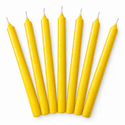 Vela Comum Palito Amarela Kit Com 8 Unidades