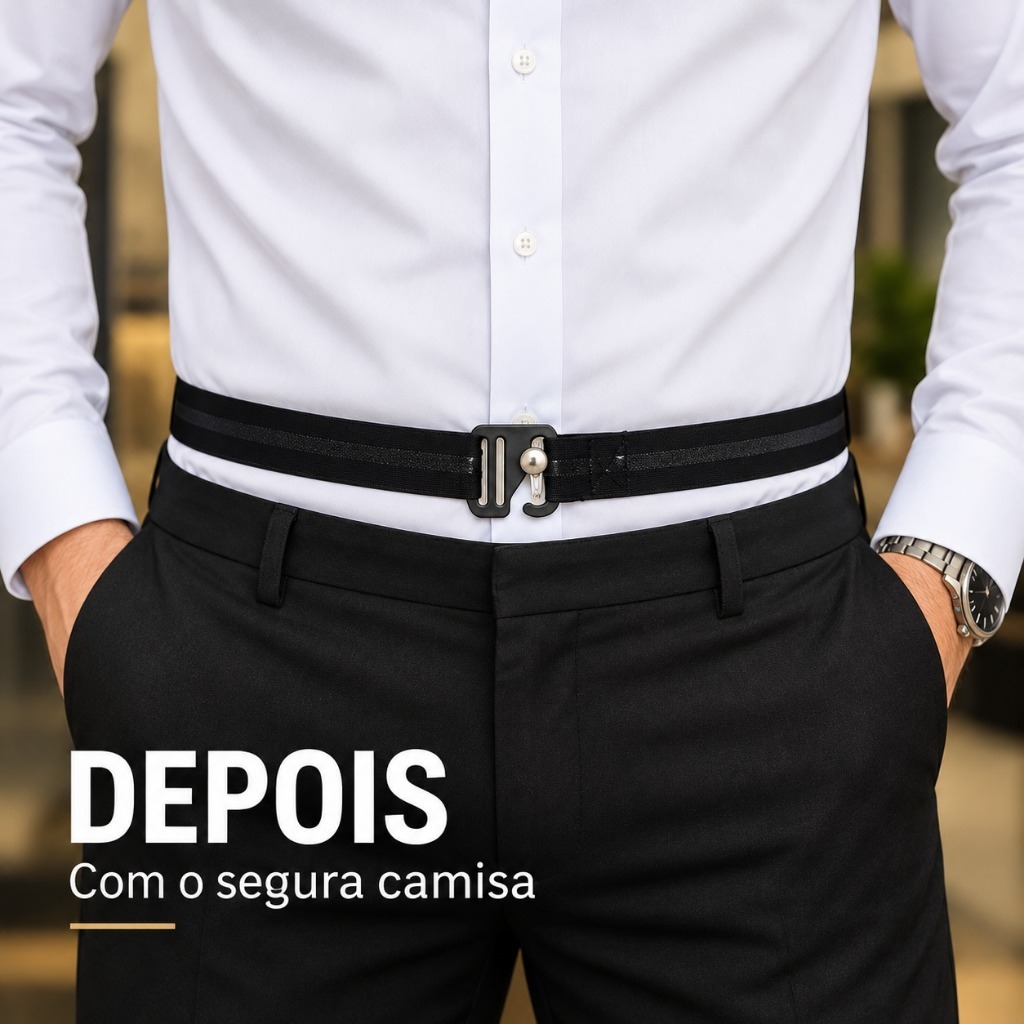 Prendedor de Camisa Social Cinto Segura Camisa Elástico Anti-Rugas Ajustável