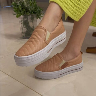 Tênis slip plataforma Feminino Casual Confortável Leve Macio Antiderrapante Dia a Dia