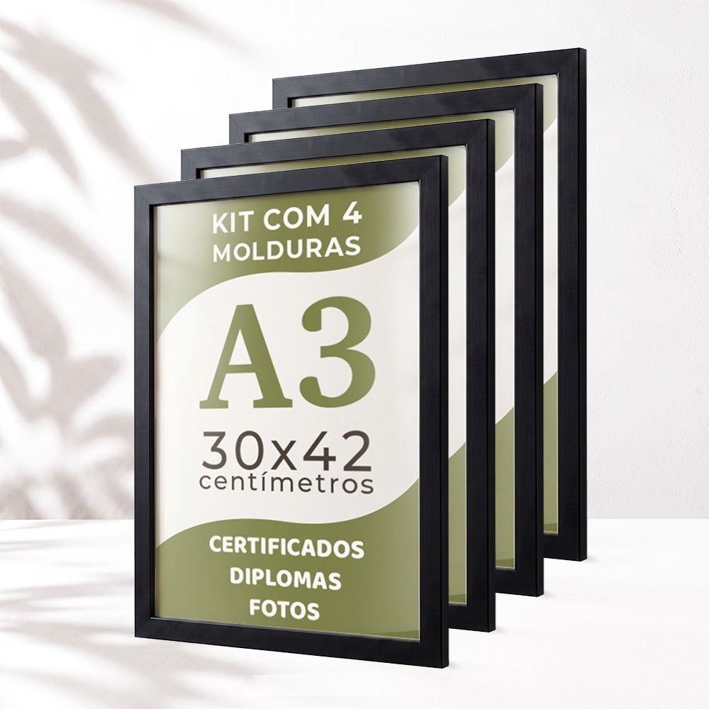 Kit 4 Moldura Para Quadro A3 30x42 Quadro De Fotos Parede Moldura Quadro Para Certificado Diploma