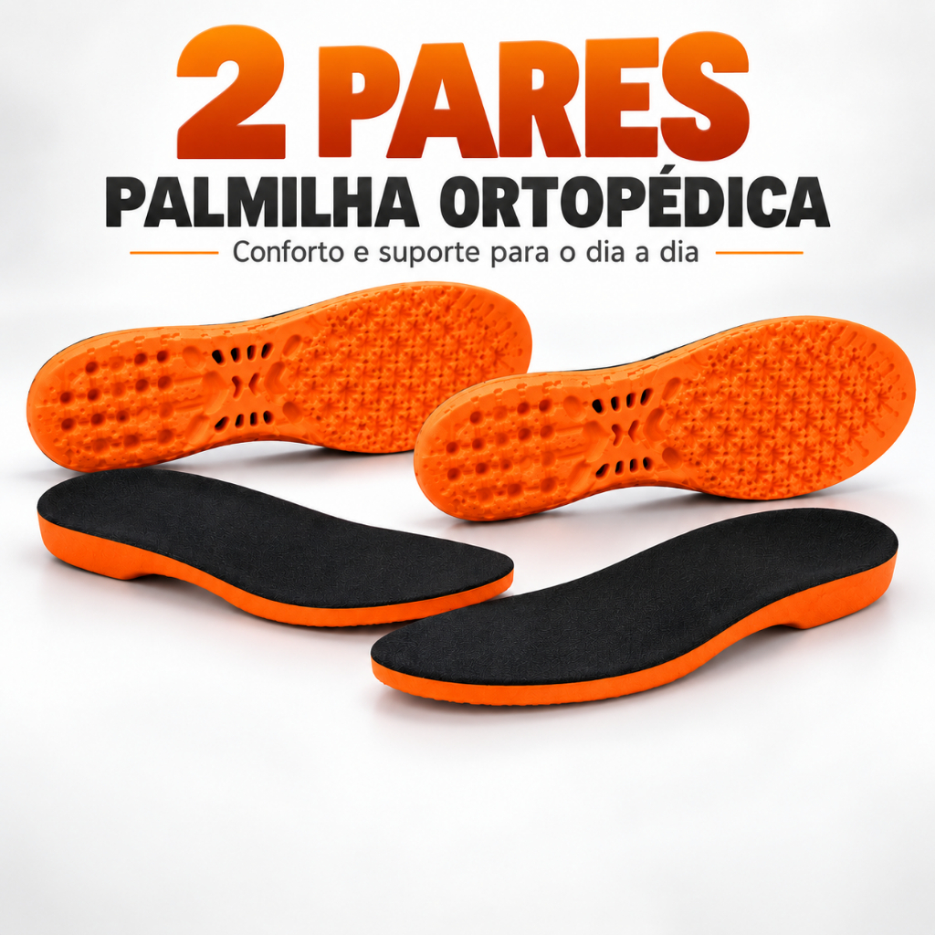 Kit 2 Pares Palmilha Ortopédica Em Gel Anatômica Anti Impacto Ideal Para Dores Nos Pés