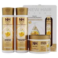 Kit Capilar Óleo Extraordinário NEW HAIR BELKIT - Shampoo, Condicionador, Máscara