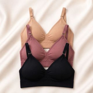 Kit Tops Sutiã Feminino Sem Costura Alça Fina Canelado com Bojo Removível Importado