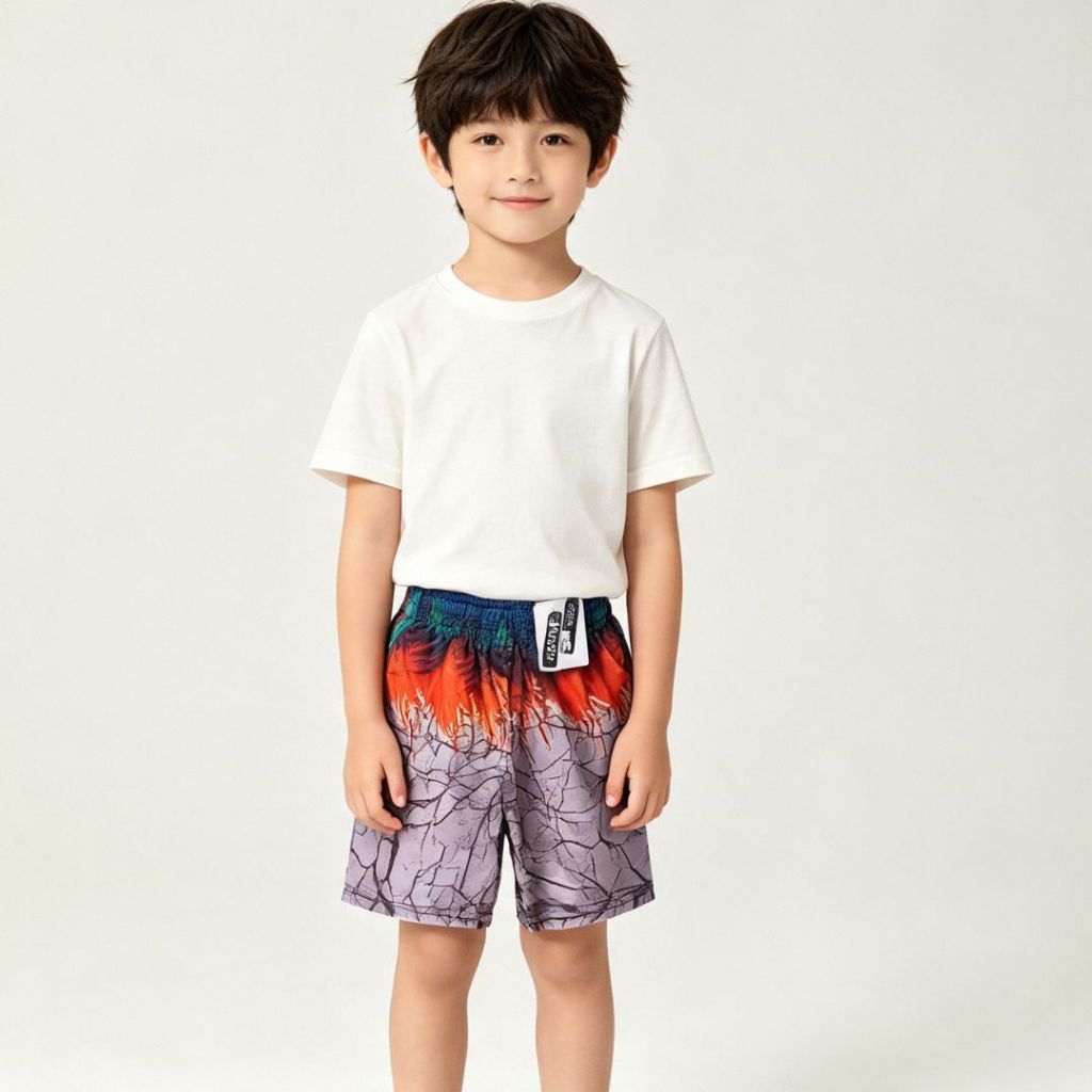 Kit 05 Bermuda de Elástico Menino Infantil e Juvenil Masculina Estampado Praia