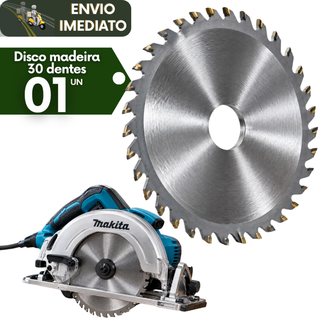 Disco de Corte Madeira Serra Circular 30 Dentes para Esmerilhadeira Makita Construções Marcenaria