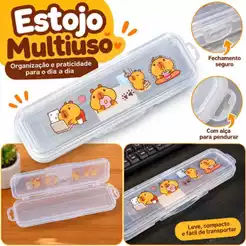 Estojo Porta Escova Pasta Capivara Porta Objeto Porta Talher Multiuso