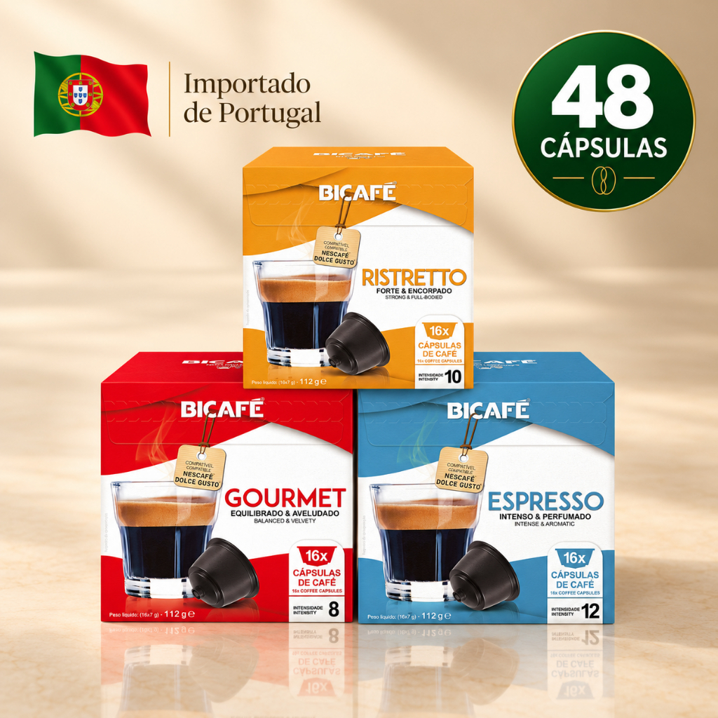 Kit 48 Cápsulas Importadas Café Gourmet Espresso Bicafé Ristretto Compatível Dolce Gusto