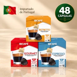 Kit 48 Cápsulas Importadas Café Gourmet Espresso Bicafé Ristretto Compatível Dolce Gusto
