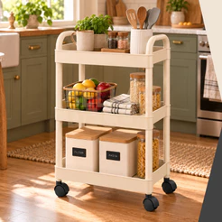 Estante Organizadora com Rodinhas Multiuso - Ideal para Escritório, Cozinha e Banheiro