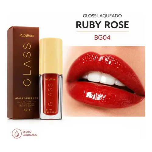 Gloss Laqueado Ruby Rose Glass BG04 | Alta Cobertura 3ml