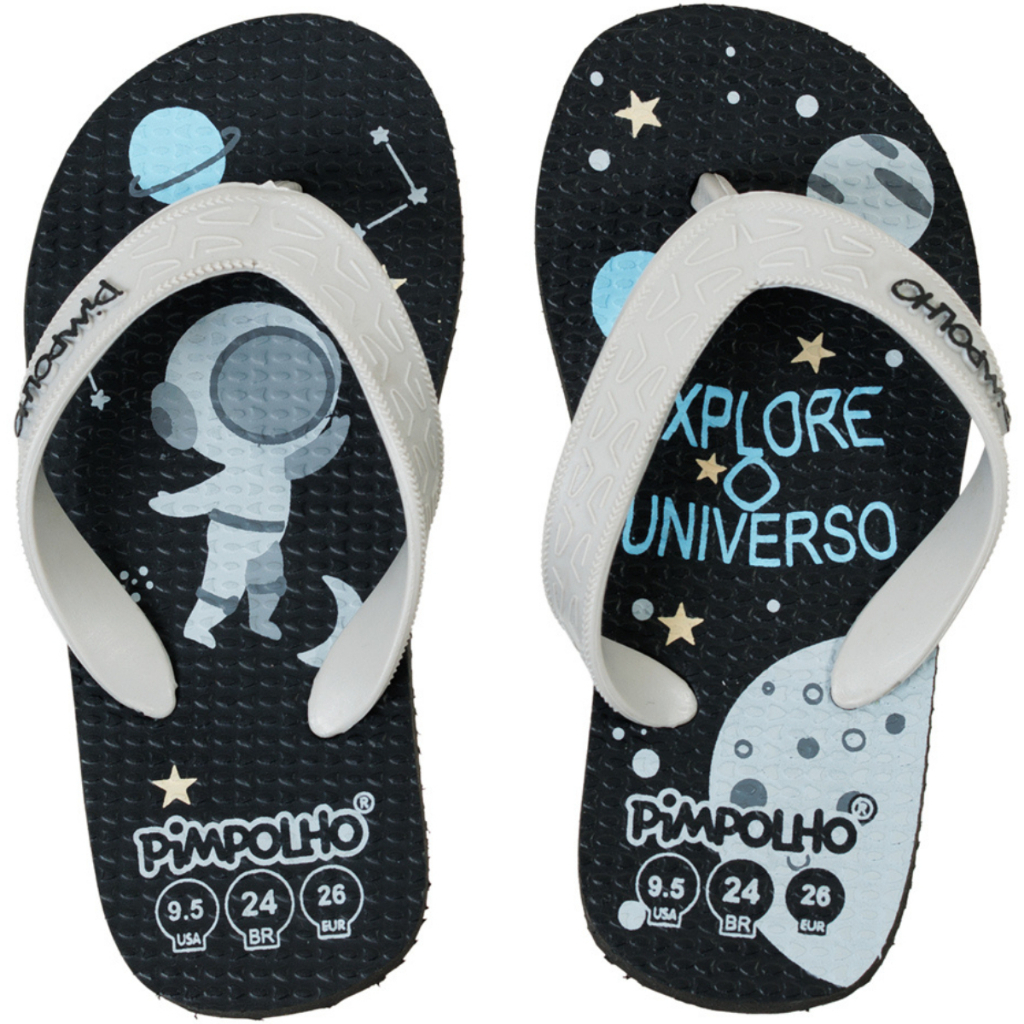 Chinelo / Sandália praiana kids Astronauta/Azul masculino - conforto - Pimpolho