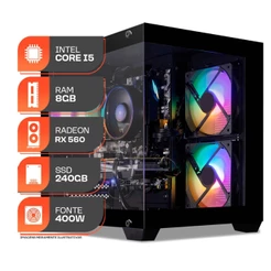 PC Gamer Forge, Intel Core i5 4ª Geração, RX 560 4GB, 8GB RAM, SSD 240GB, Fonte 400W 80 Plus