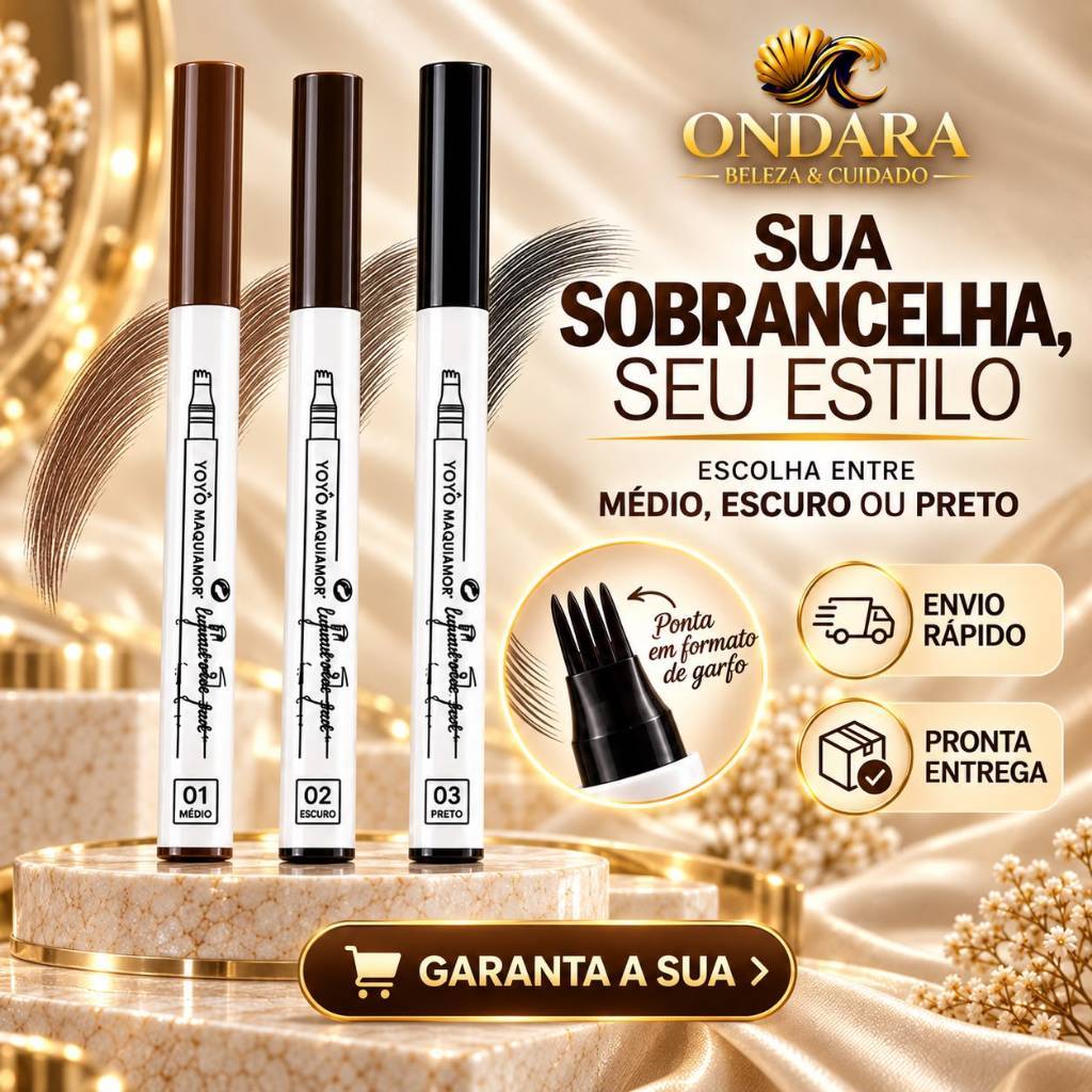 Caneta para Sobrancelha Fio a Fio 4 Pontas à Prova d’Água YoYo Maquiamor