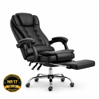 Cadeira Presidente Ergonômica Reclinável para Escritório e Home Office com Apoio para Pés NR17 até 150 kg LARUNO
