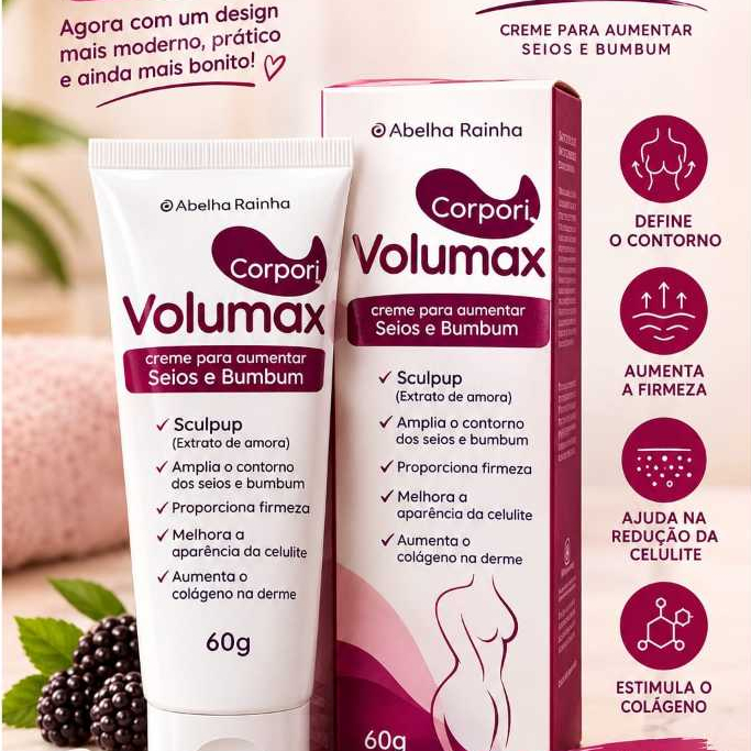 Creme Corpori Volumax para aumentar seios e bumbum 60g Abelha Rainha