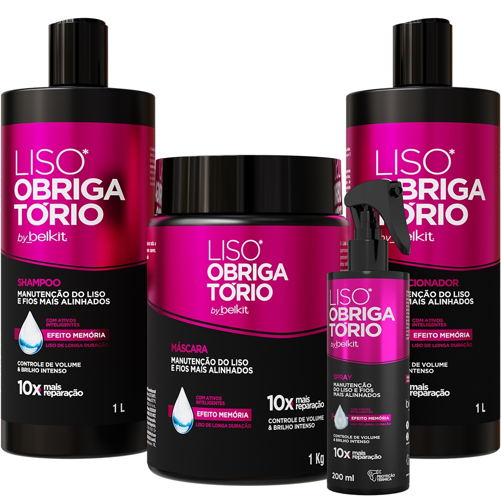 Imagem Kit Profissional Liso Obrigatório 1L BELKIT + Spray Liso Obrigatorio