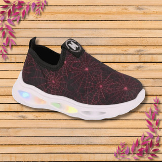 Tênis Infantil Meninos Molekinho Calce Fácil Aranha Led Leve Masculino Pisca Pisca Vermelho Slip On Meia Herói Divertido
