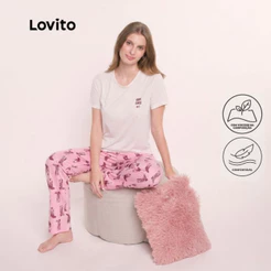 Lovito Conjunto de Pijama Longo Feminino Girl Club PJB17241754