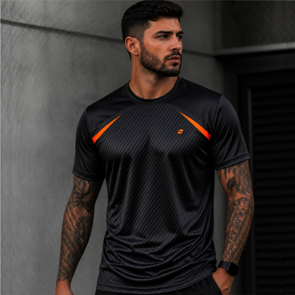 Camisa Masculina Dry Fit Esportiva Treino Academia Leve Secagem Rápida Ideal para Esporte Camiseta Proteção UV50+