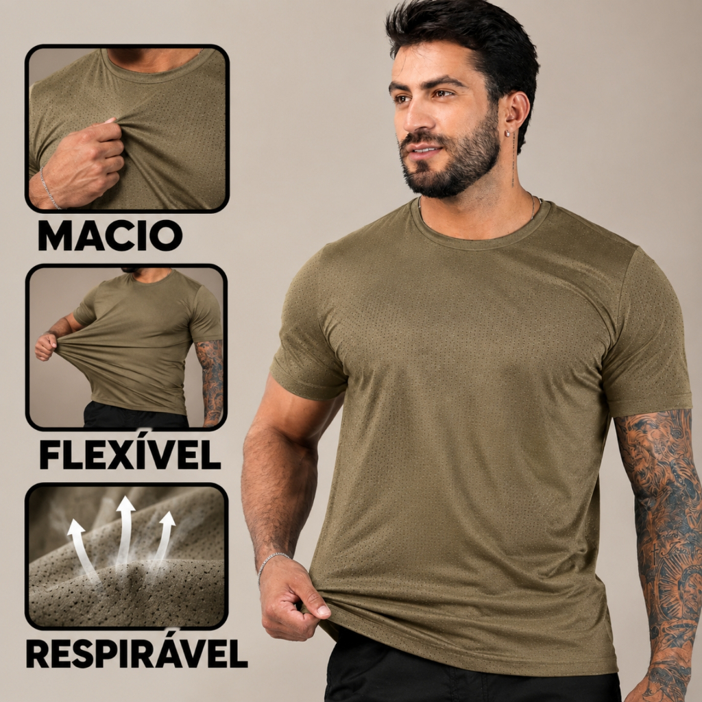 Camiseta Dry Fit Masculina Premium Com Poliester e Elastano Academia Treino Corrida