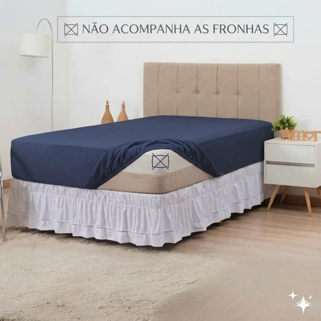 Lençol Avulso com Elástico Reforçado  Cama Solteiro Casal Queen King Em Tecido Micropercal 400 fios Aveludado