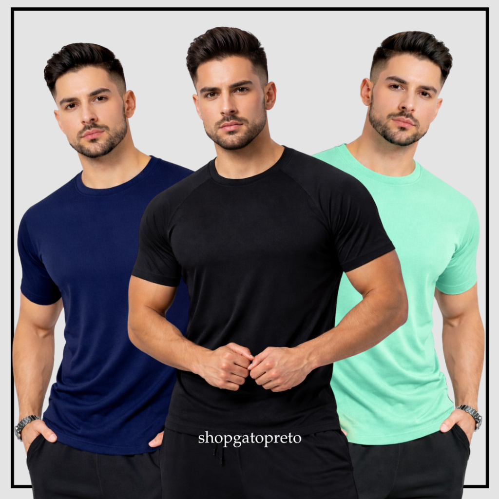 Camiseta Masculina de Academia Masculina Lisa Casual Treino Musculação