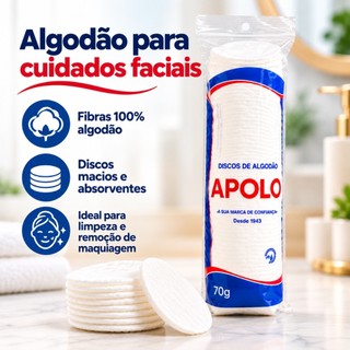 Discos De Algodão Apolo 70g Higiene E Cudado Facial