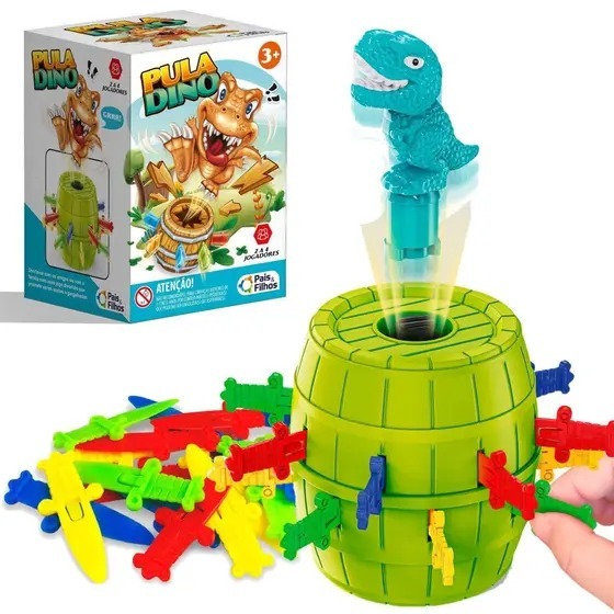 Pula Dino Infantil Barril de Dinossauro Jogo Aventura Divertida Pais & Filhos