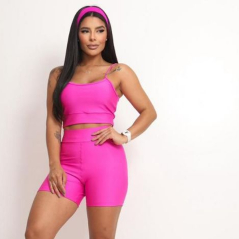 Conjunto Academia yoga Feminino Corrida Treino  Cintura Alta Não Marca Sem Transparência Poliamida Premium Moda Paty
