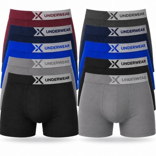 Kit 10, 5 Cueca Masculina Box Adulto Microfibra Anatômica Respirável Secagem Rápida