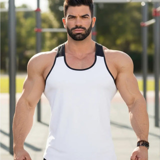 Camiseta Masculina Slim Fit Regata Academia De Malha