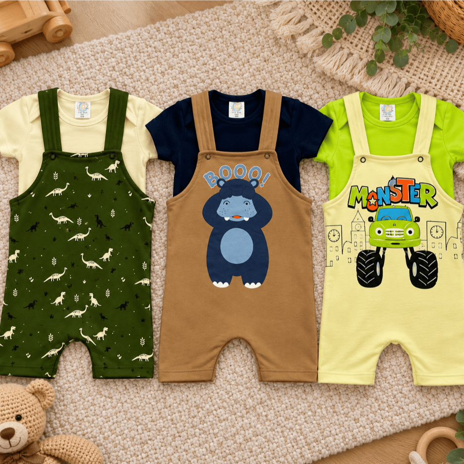 Kit De 6 Peças Bebê Menino Sortidos Em Algodão Confortável Roupa Infantil Masculino Verão Manga Curta